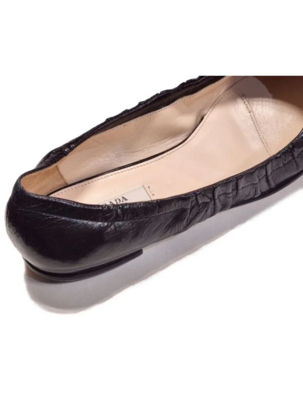 Prada Pointed Toe Ribbon Ballet Shoes - Picture 4 of 11